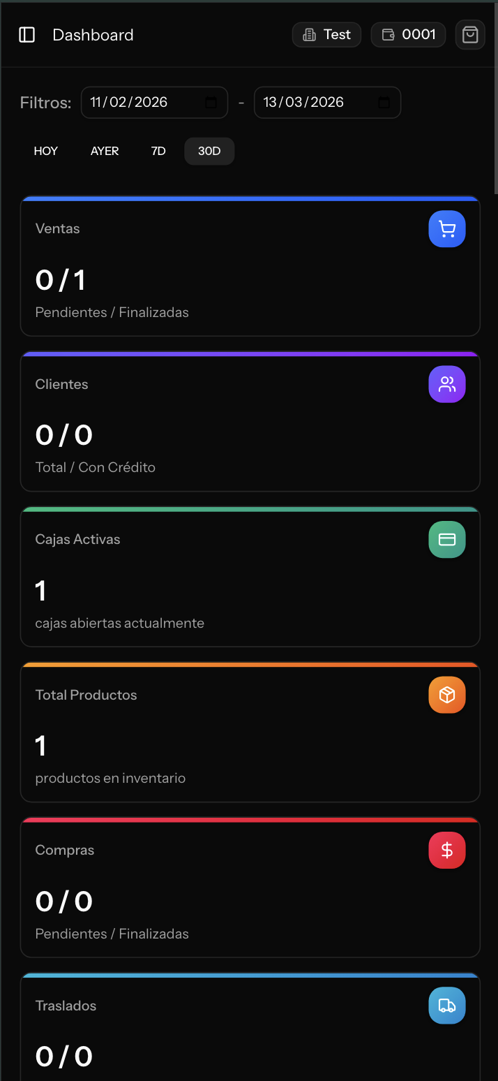 Dashboard Mobile Dark