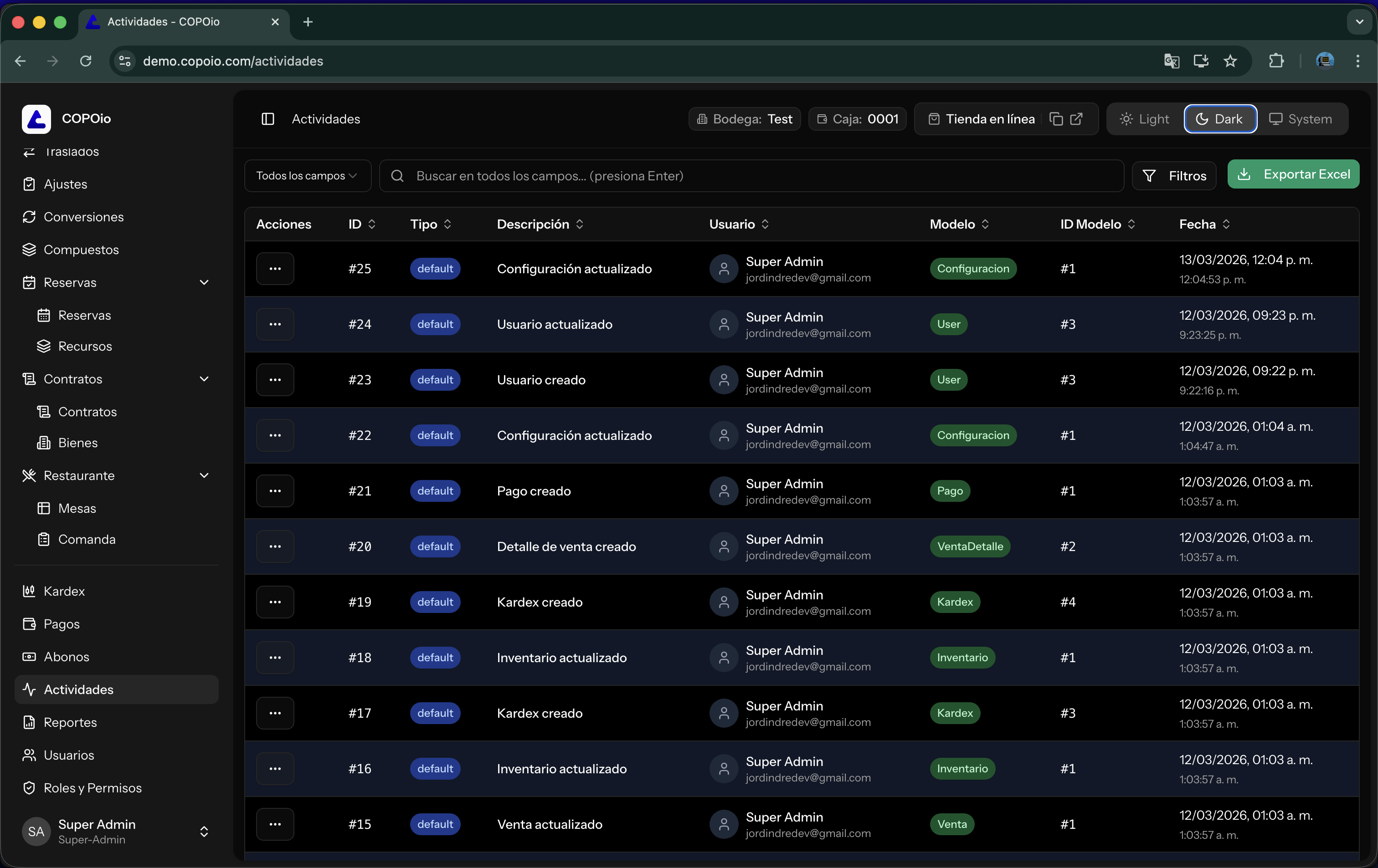 Operational Table Dark